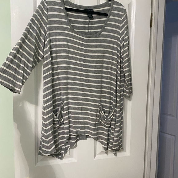 Grace Elements Gray Striped Shirt - Picture 5 of 6